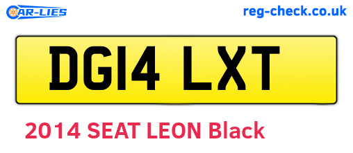 DG14LXT are the vehicle registration plates.