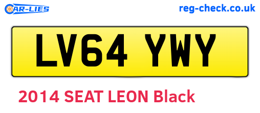 LV64YWY are the vehicle registration plates.