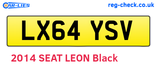 LX64YSV are the vehicle registration plates.