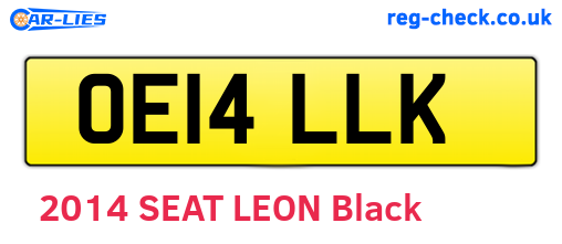 OE14LLK are the vehicle registration plates.