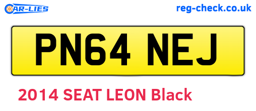 PN64NEJ are the vehicle registration plates.