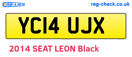 YC14UJX are the vehicle registration plates.