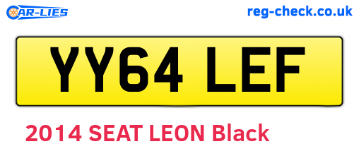 YY64LEF are the vehicle registration plates.