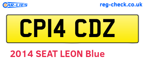CP14CDZ are the vehicle registration plates.