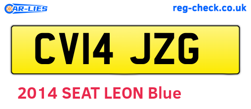 CV14JZG are the vehicle registration plates.