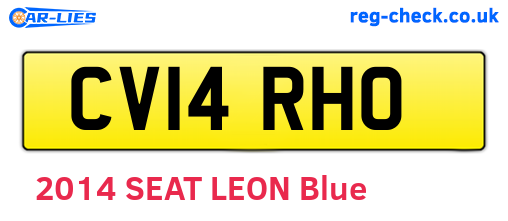 CV14RHO are the vehicle registration plates.