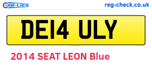 DE14ULY are the vehicle registration plates.