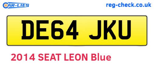 DE64JKU are the vehicle registration plates.