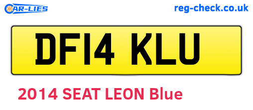 DF14KLU are the vehicle registration plates.