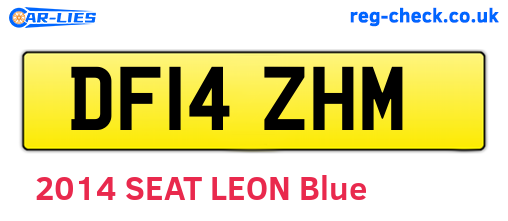 DF14ZHM are the vehicle registration plates.