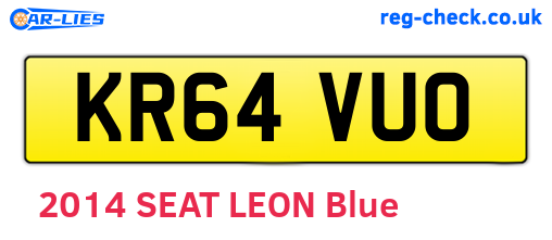 KR64VUO are the vehicle registration plates.