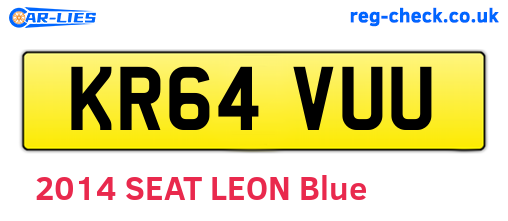 KR64VUU are the vehicle registration plates.