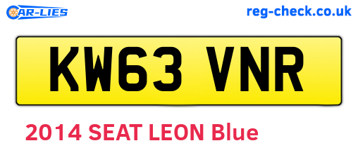 KW63VNR are the vehicle registration plates.