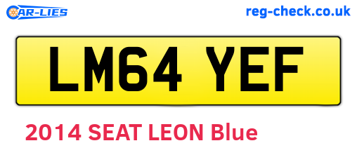 LM64YEF are the vehicle registration plates.
