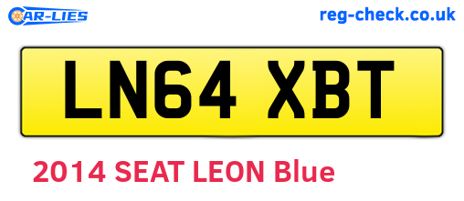 LN64XBT are the vehicle registration plates.