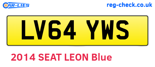 LV64YWS are the vehicle registration plates.