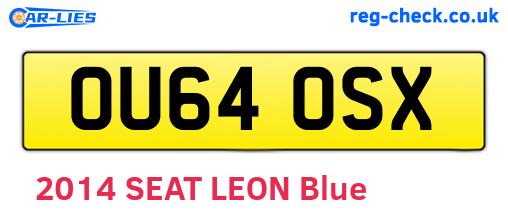 OU64OSX are the vehicle registration plates.