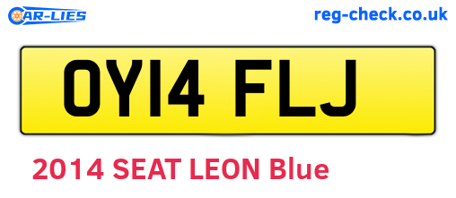 OY14FLJ are the vehicle registration plates.