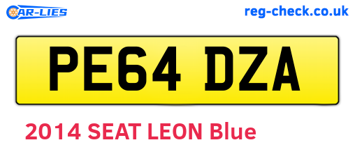 PE64DZA are the vehicle registration plates.