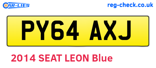 PY64AXJ are the vehicle registration plates.