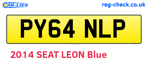 PY64NLP are the vehicle registration plates.