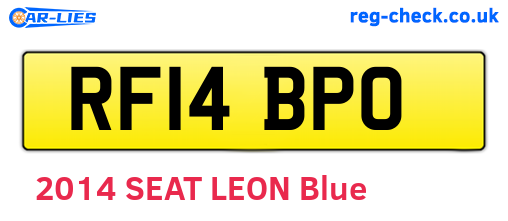 RF14BPO are the vehicle registration plates.