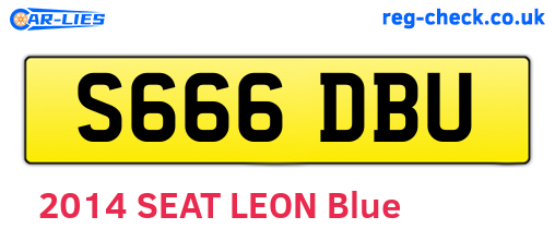 S666DBU are the vehicle registration plates.