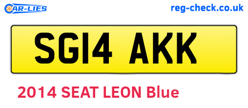 SG14AKK are the vehicle registration plates.