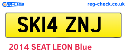 SK14ZNJ are the vehicle registration plates.