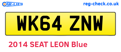 WK64ZNW are the vehicle registration plates.