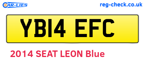 YB14EFC are the vehicle registration plates.
