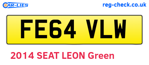 FE64VLW are the vehicle registration plates.