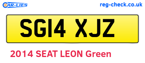SG14XJZ are the vehicle registration plates.
