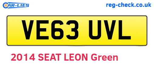 VE63UVL are the vehicle registration plates.