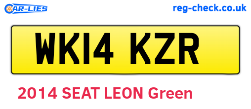 WK14KZR are the vehicle registration plates.