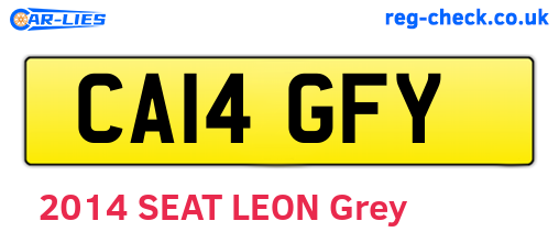 CA14GFY are the vehicle registration plates.