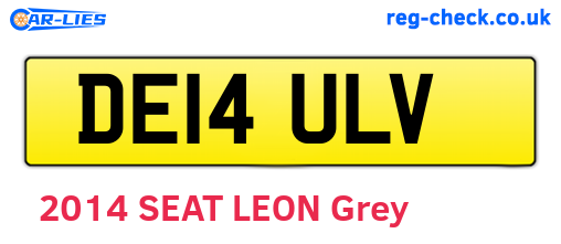 DE14ULV are the vehicle registration plates.