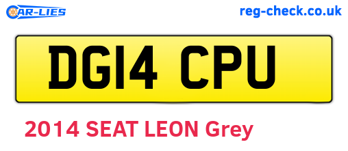 DG14CPU are the vehicle registration plates.