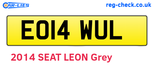 EO14WUL are the vehicle registration plates.