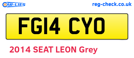 FG14CYO are the vehicle registration plates.