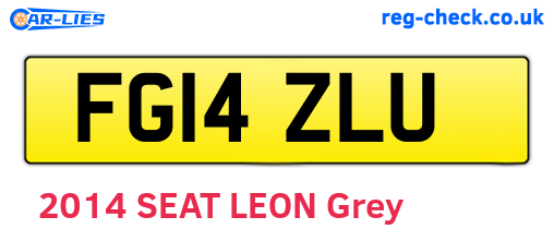 FG14ZLU are the vehicle registration plates.