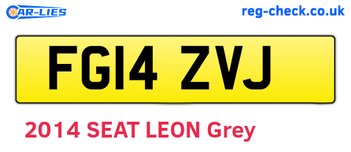 FG14ZVJ are the vehicle registration plates.
