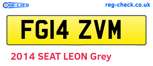 FG14ZVM are the vehicle registration plates.