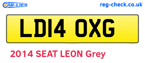 LD14OXG are the vehicle registration plates.