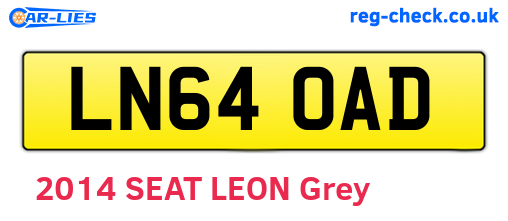 LN64OAD are the vehicle registration plates.