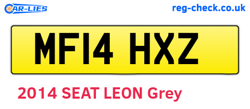 MF14HXZ are the vehicle registration plates.