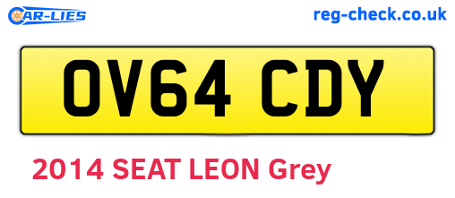 OV64CDY are the vehicle registration plates.