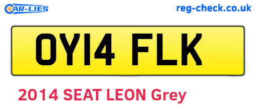 OY14FLK are the vehicle registration plates.