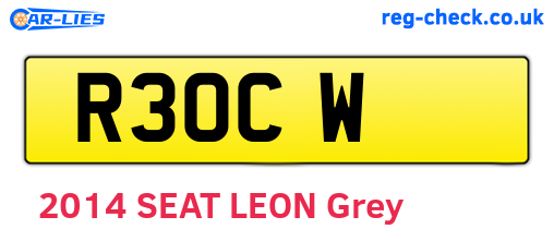 R3OCW are the vehicle registration plates.