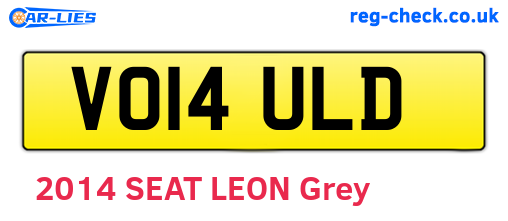 VO14ULD are the vehicle registration plates.